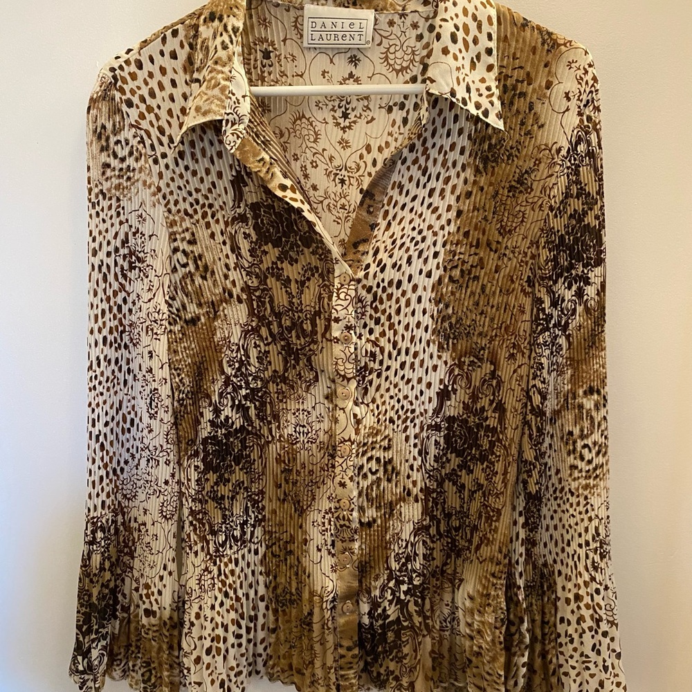Women's Brown Patterned Top